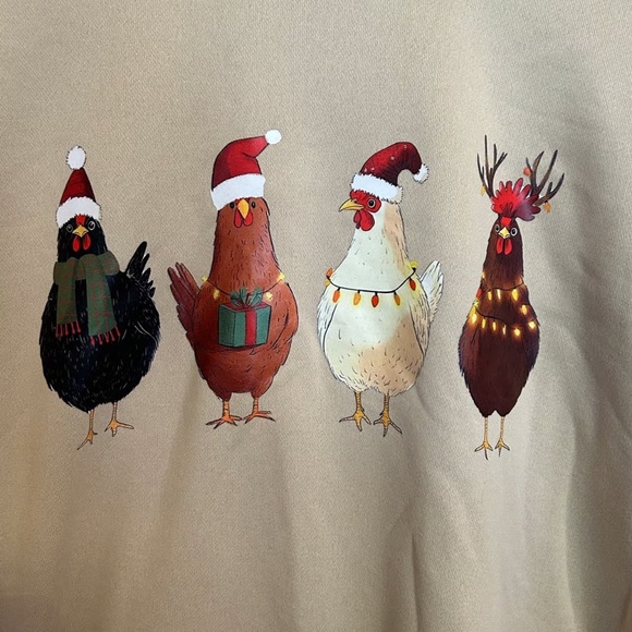 Christmas Sweater with Chickens - Picture 2 of 3